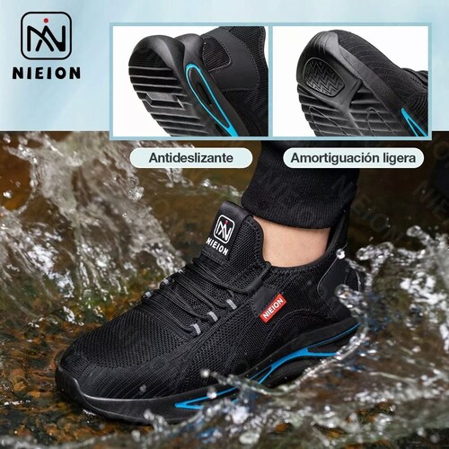 Zapatos De Seguridad Tenis De Fibra Transpirables Nieion TALLA 27 color NEGRO