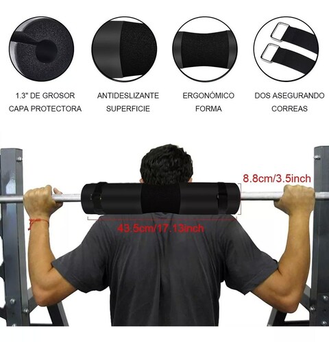 Kit De 4 En 1 Cojín Protector Cuello Para Barra Fitness Gym