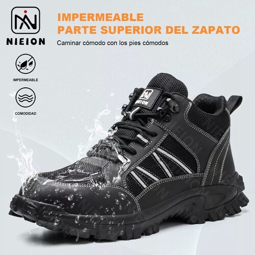 Tenis De Seguridad Industrial Zapatos Trabajo Botas Nieion TALLA 27 color NEGRO