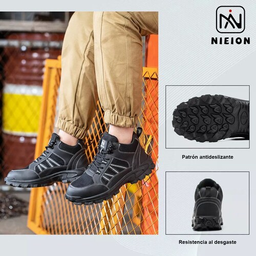Tenis De Seguridad Industrial Zapatos Trabajo Botas Nieion TALLA 27 color NEGRO
