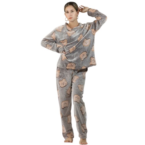 Pijamas de Invierno Mujer Tela Polar Navidad Afelpada Ropa Térmica Polar Fleece Flanel Cosplay Disfraz