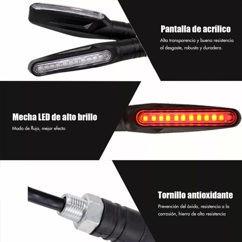 4 Pz Secuencial Motocicleta Direccionales Led Indicador 12v