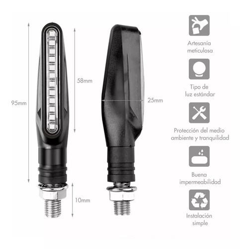 4 Pz Secuencial Motocicleta Direccionales Led Indicador 12v