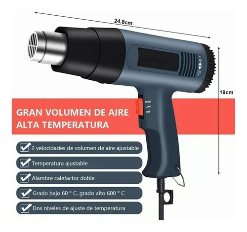 Pistola De Aire Caliente Ajustable Con Temperatura Constante