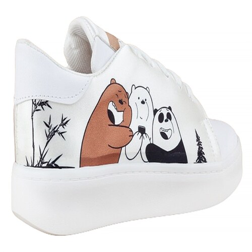 Tenis Osos Escandalosos Niñas Polar Sneaker 423-B Blancos.
