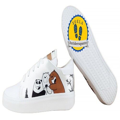 Tenis Osos Escandalosos Niñas Polar Sneaker 423-B Blancos.