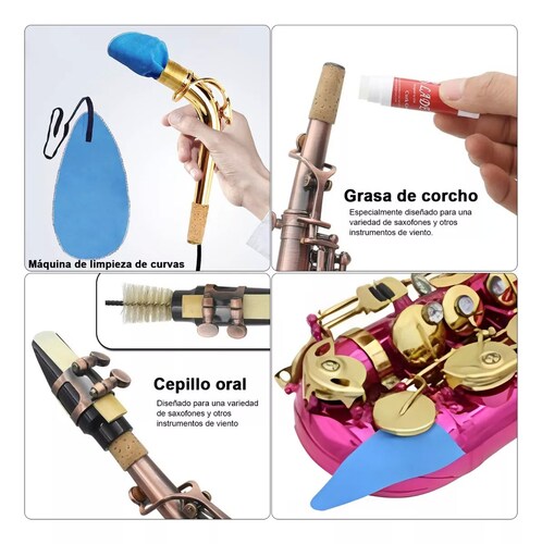 Saxofon Kit Limpieza 9pz Escobilla Mantenimiento