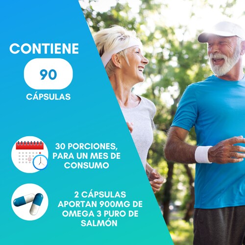 OMEGA 3 Puro de Salmón con resveratrol | Alta concentración | No se repite | Calidad Premium | Nutrasien100 | 90 cápsulas