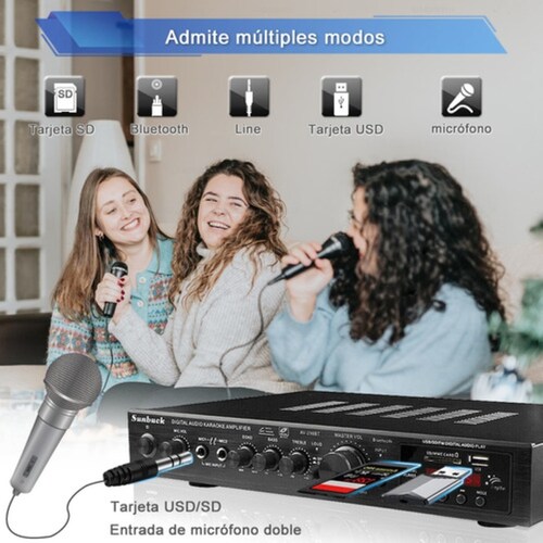 Amplificador De Audio Para Carro Bluetooth 2 Canales 600w Negro 