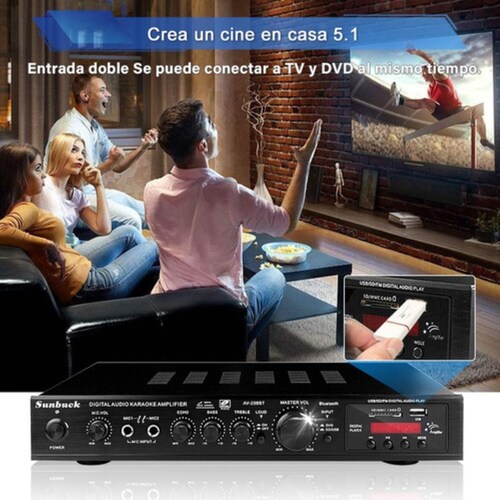 Amplificador De Audio Para Carro Bluetooth 2 Canales 600w Negro 