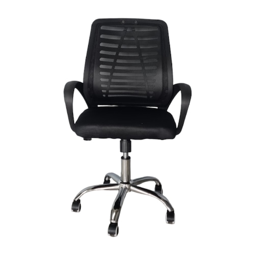 Silla Para Oficina Operativa Con Respaldo Reforzado Negro.