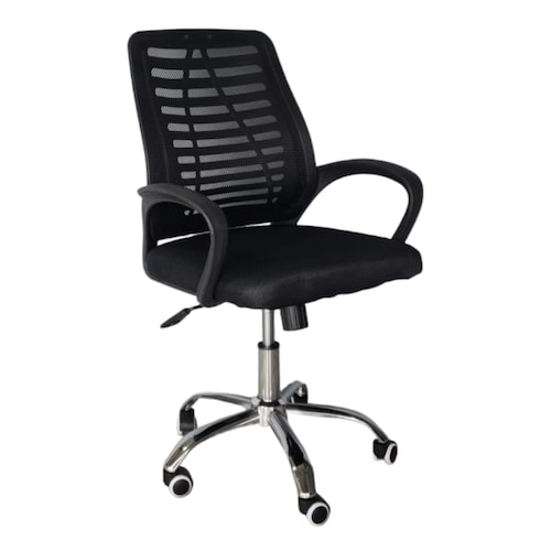 Silla Para Oficina Operativa Con Respaldo Reforzado Negro.