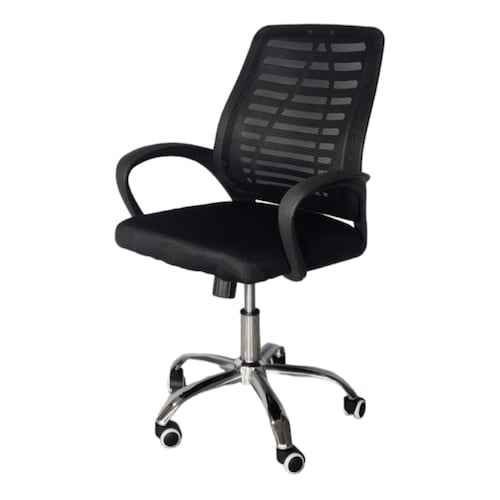 Silla Para Oficina Operativa Con Respaldo Reforzado Negro.