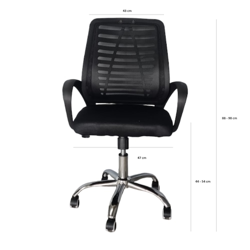 Silla Para Oficina Operativa Con Respaldo Reforzado Negro.