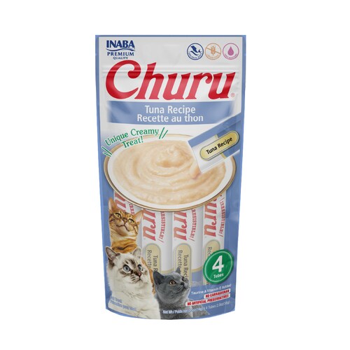 Inaba Churu Premios para Gato Sabor Atún, 6 Paquetes de 4 tubos.