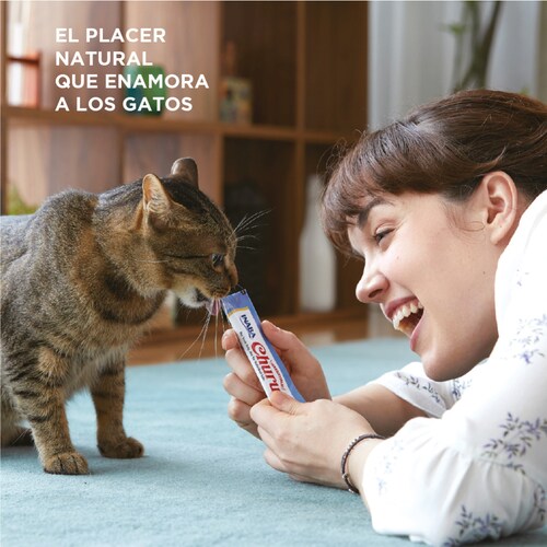 Inaba Churu Premios para Gato Sabor Atún, 6 Paquetes de 4 tubos.