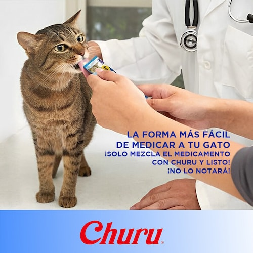 Inaba Churu Premios para Gato Sabor Atún, 6 Paquetes de 4 tubos.