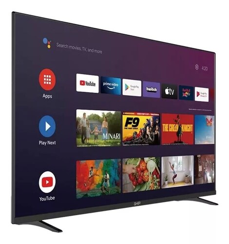 Pantalla Smart Tv Ghia 32 Pulgadas Led Android Tv Certificada Full Hd 2 HDMI Wifi 2 USB 1 Optico Asistente de Google Integrado.