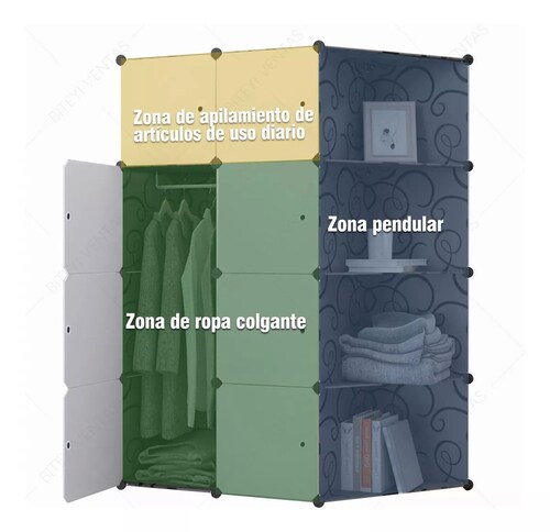 Armario De Plástico Portátil Con Montaje Sencillo 12 Puertas.