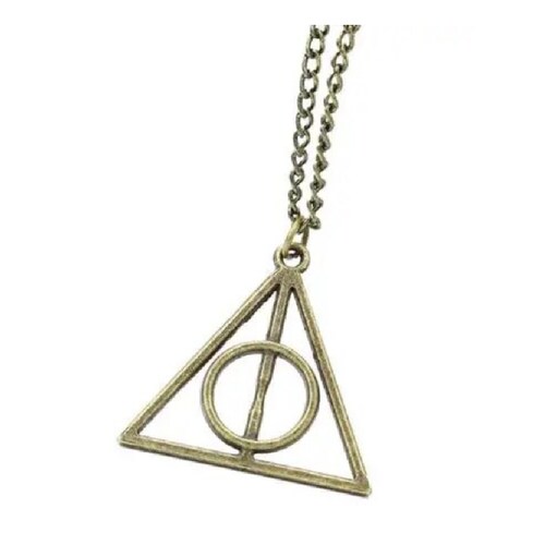 Collar Dije Simbolo Reliquias de la Muerte Harry Potter De Acero Alta Calidad