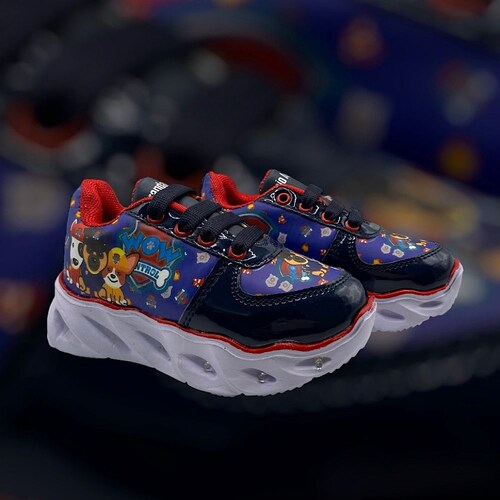 Tenis Rojo Arandano Paw Patrol Para Niño  con Luces Led..