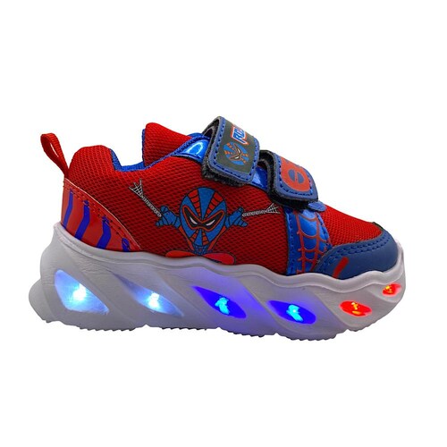 Tenis Rojo Arandano Spider Man Para Niño con Luces Led.