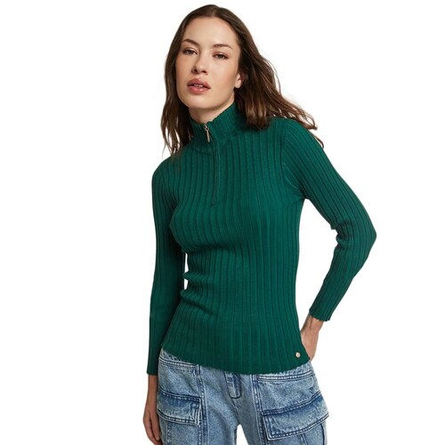 Blusa con cuello ruso y manga larga color verde, marca Sao Paulo, mod. 1091539