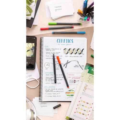 Faber Castell Grip Finepen Marcadores Rotuladores Punto Extra Fino 0.4 mm, 50 Piezas