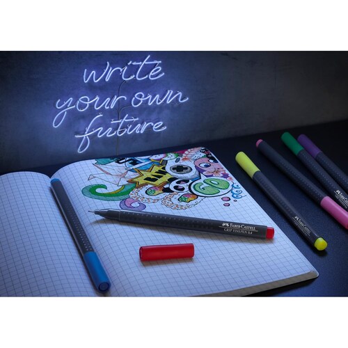 Faber Castell Grip Finepen Marcadores Rotuladores Punto Extra Fino 0.4 mm, 50 Piezas