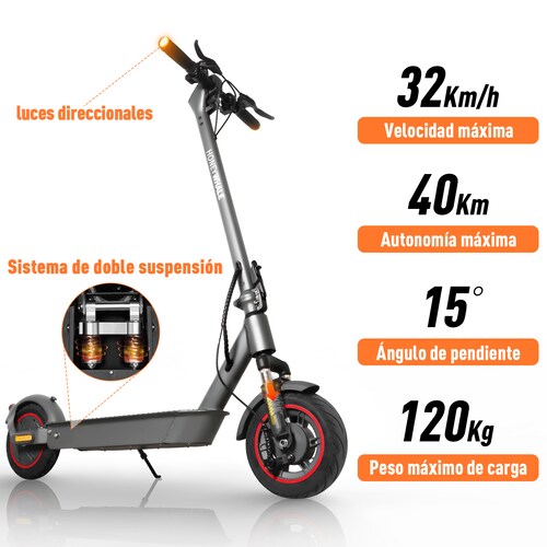 Scooter Eléctrico Honey Whale E9 MAX Negro.