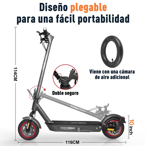 Scooter Eléctrico Honey Whale E9 MAX Negro.