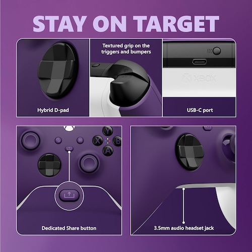 Xbox Series X - el mando al detalle, incluyendo el botón Share y