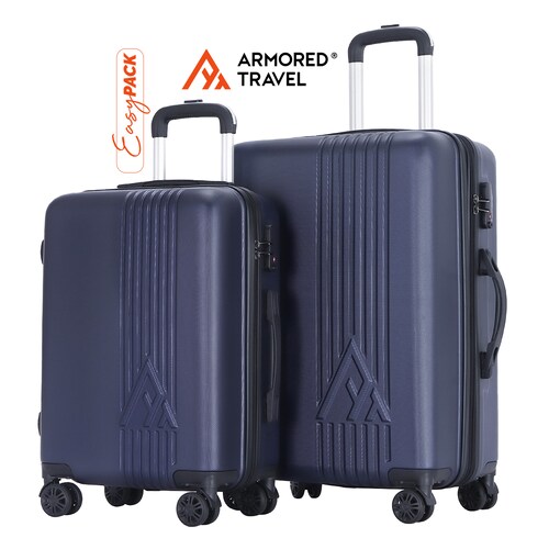 Maletas de viaje Rígidas set kit EASY PACK 2 piezas 24 con cierre expandible - 20 carry on de mano ABS doble calibre candado de alta seguridad TSA LOCK Armored travel Mar