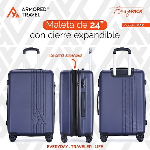Maletas de viaje Rígidas set kit EASY PACK 2 piezas 24 con cierre expandible - 20 carry on de mano ABS doble calibre candado de alta seguridad TSA LOCK Armored travel Mar