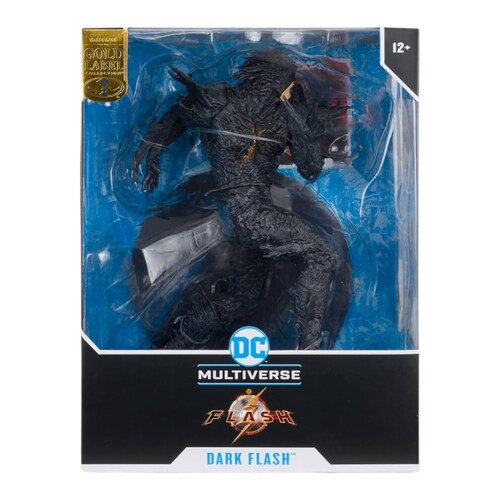 Estatua De Colección Dark Flash The Flash Movie Gold Label DC.