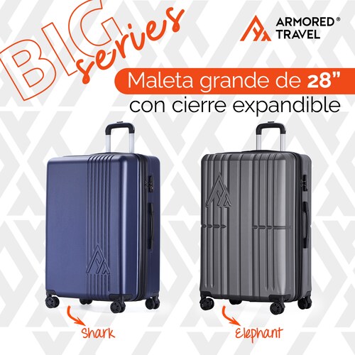 Maleta de viaje grande rígida BIG series 28 - 25kg con cierre expandible ABS doble calibre candado de alta seguridad TSA LOCK Armored travel Elephant