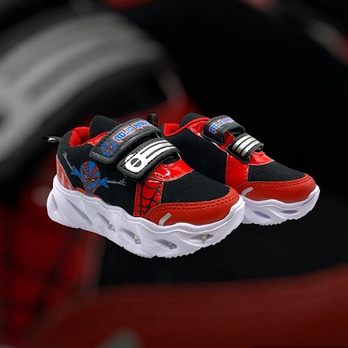 Tenis Rojo Arandano Spider Man Para Niño con Luces Led.