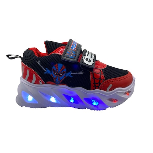 Tenis Rojo Arandano Spider Man Para Niño con Luces Led.