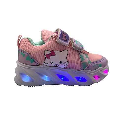 Tenis Rojo Arandano Katty Rosa Para Niñas con Luces Led.