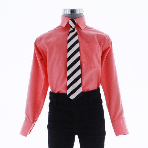 Camisa De Vestir Niño Rosa Coral Manga Larga 3582 2-18 Años...