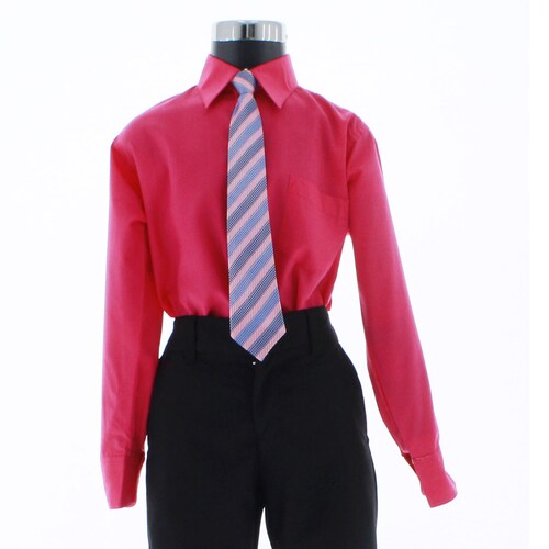 Camisa De Vestir Niño Fiusha Manga Larga 3583 2-18 Años...