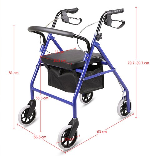 Andadera Andador 4 Ruedas Andafacil Aluminio Plegable Asiento Bolsa.