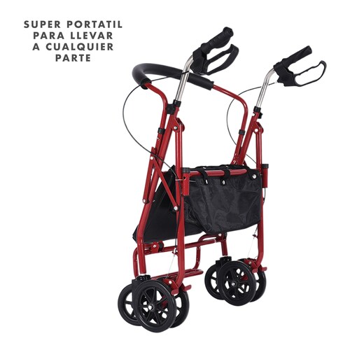 Andafacil Rollator 2 en 1 Portatil | Andadera y Silla de Traslado.