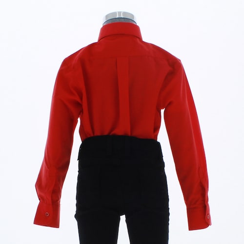 Camisa De Vestir Niño Color Rojo Manga Larga 3592 2-18 Años..