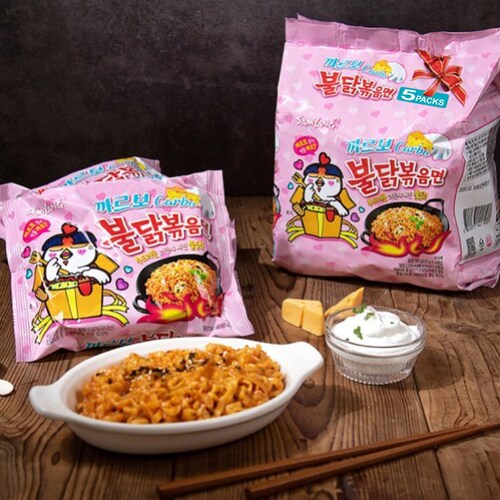 Sopa Instantánea Ramen Coreano Buldak Carbonara un Paquete de 10 bolsas