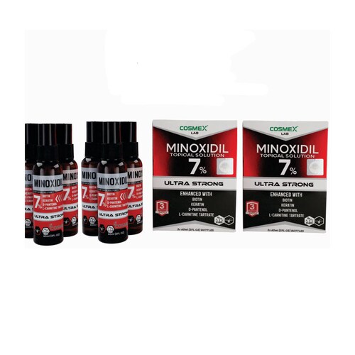 MINOXIDIL 7% Crecimiento de Cabello CosmexLab Ultra Strong 60 ml 6 meses.