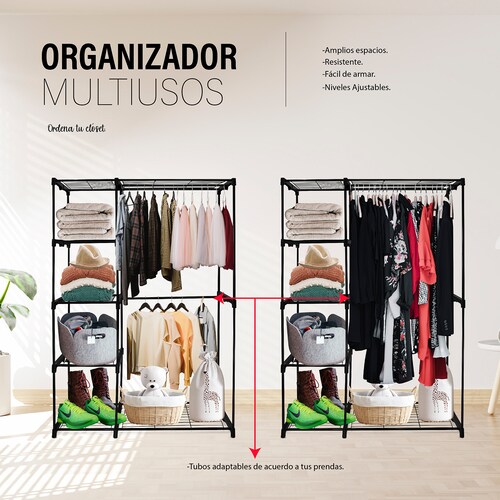 Closet Minimalista ,Guardarropa Ropero Tubular Metálico .