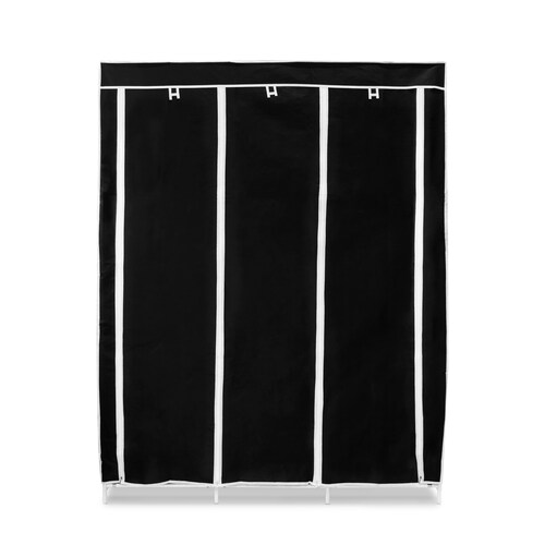 Closet Portátil Negro ,Ropero Armable De Tela 3 Puertas Para Ropa