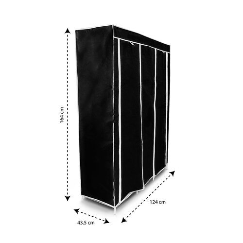 Closet Portátil Negro ,Ropero Armable De Tela 3 Puertas Para Ropa