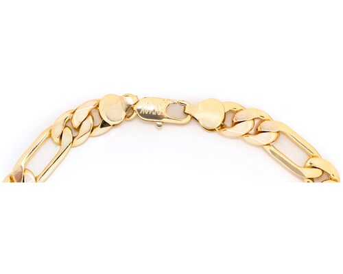 Pulsera Esclava Chapa de Oro 18K Horoz Placa lisa 22cm SH2.